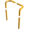 Anti-nudge hoop | double-sided, deep version | steel tube  76 mm | yellow / black | total width: 1000 mm | height above ground: 650 mm | for casting in concrete